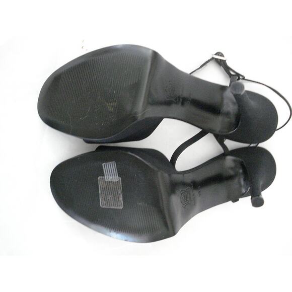 DOLCE & GABBANA EU 39.5 US 9 BLACK SILVER STILETTO PLATFORM STRAPPY SANDAL SHOE - Picture 10 of 11